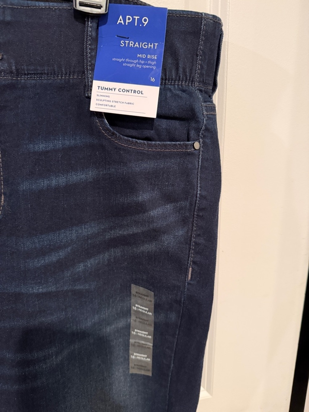 Apt. 9 Navy Blue Straight Leg Jeans - Picture 3 of 6